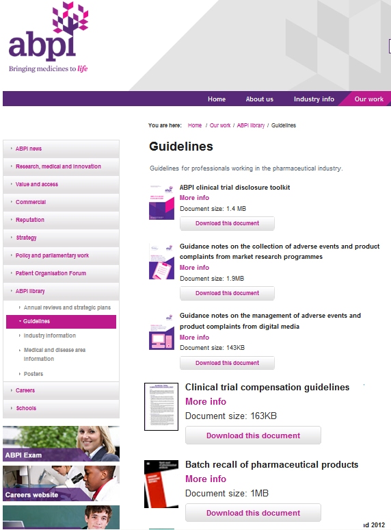 Clinical Trials guidelines for biologic pharmaceutical industry. Janssen signed this agreement that follows a common sense approach to adverse events compensation and all other guidelines during clinical trials